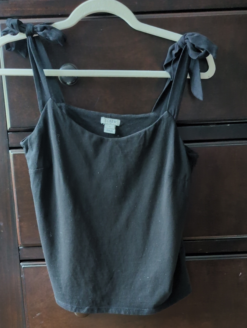 J. Crew Black Lined Tie-Shoulder Camisole Top